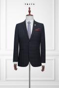 378 Bộ Vest Nam Đen Caro Vengoc 2 Nút #1
